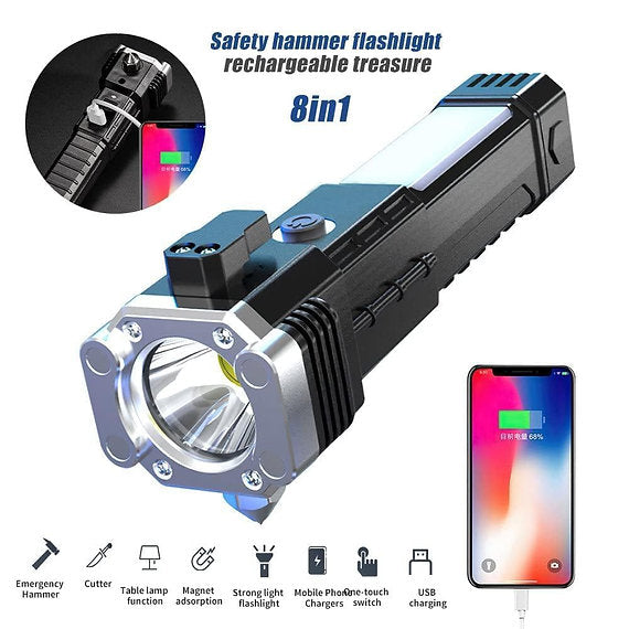 LED 3W Torch Light - 8 in 1 Torch