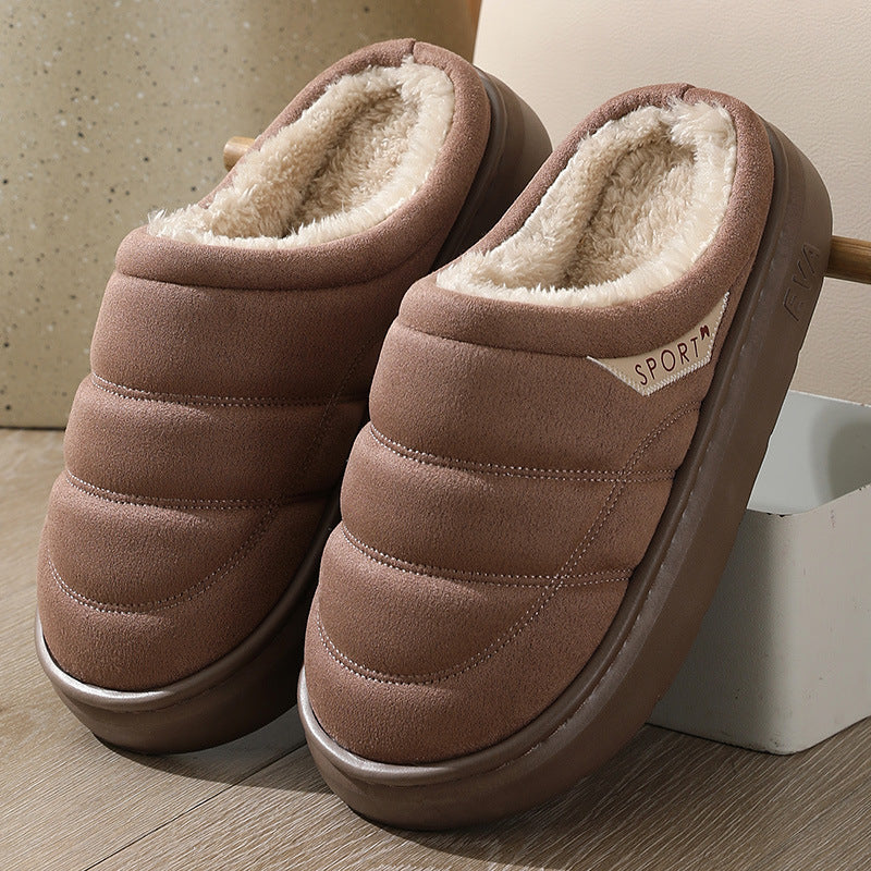 Fashion Solid Plush Slipper Winter Warm - Bedroom Slippers