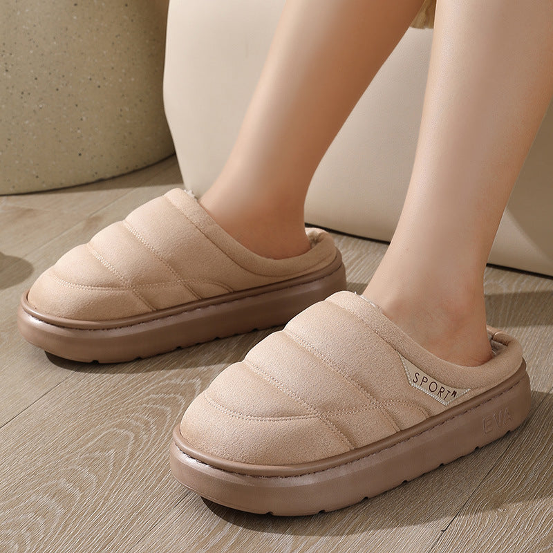 Fashion Solid Plush Slipper Winter Warm - Bedroom Slippers