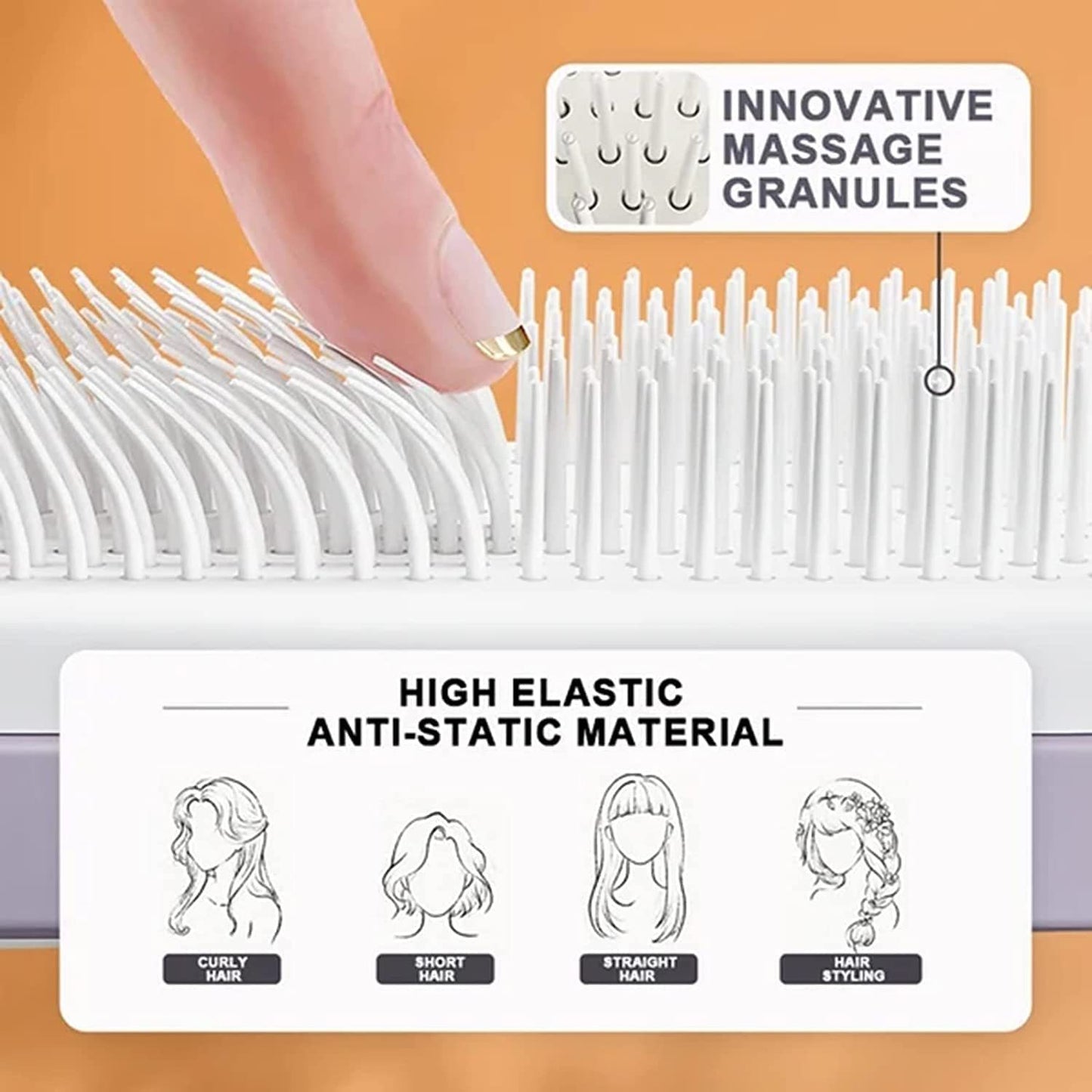 4 In 1 Self Cleaning Hair Brush New Self-Cleaning Anti-Static Massage Comb