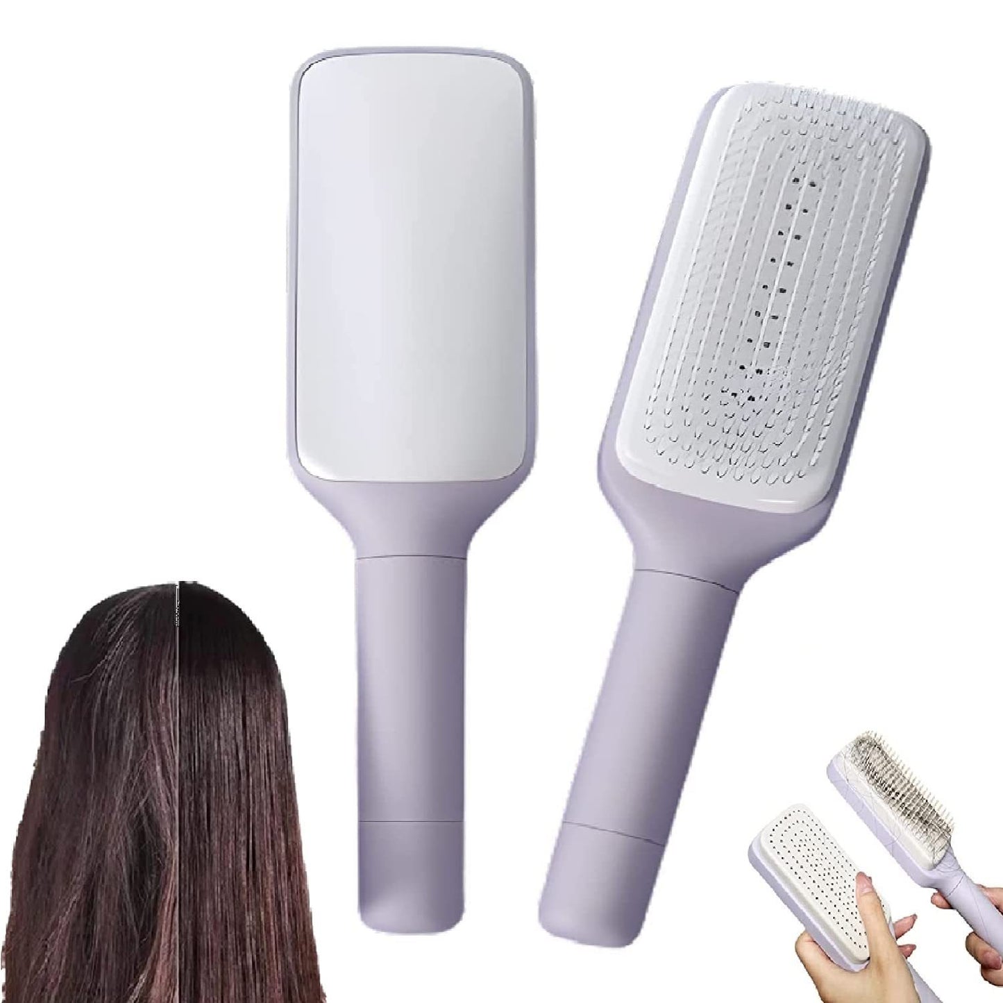 4 In 1 Self Cleaning Hair Brush New Self-Cleaning Anti-Static Massage Comb